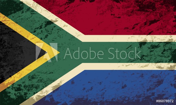 Picture of South Africa flag Grunge background Vector illustration